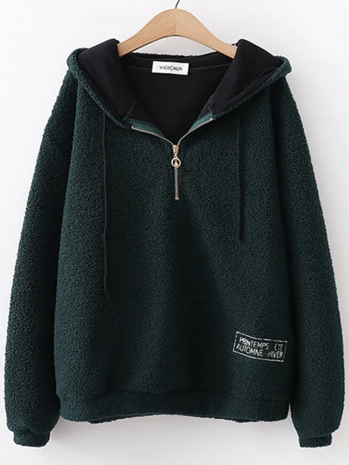 Sweet Appliqued Hoodie Long Sleeve Hoodies