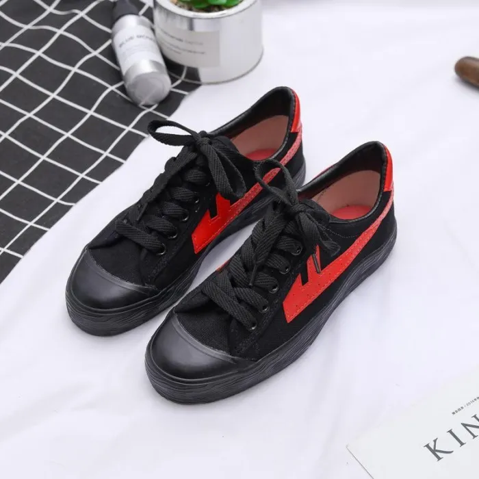 Women Plus Size Lace-up Canvas Flat Heel Daily Spring/Fall Flats