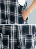 Plus Size Women Plaid Casual Jumpsuits