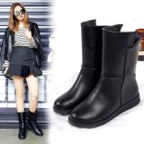 Black Wedge Heel Winter Daily PU Boot