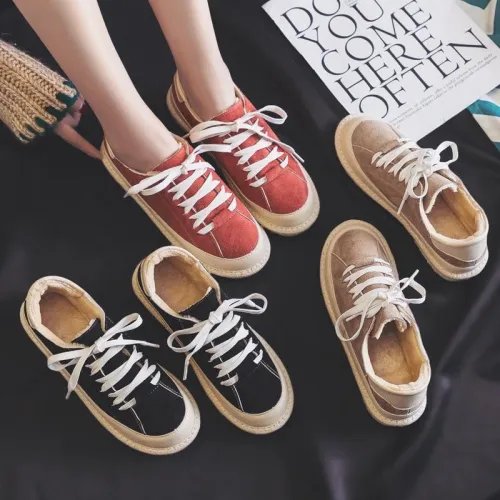 Athletic Suede Lace-up Sneakers