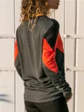 Polyester Casual Paneled Crew Neck T-Shirt