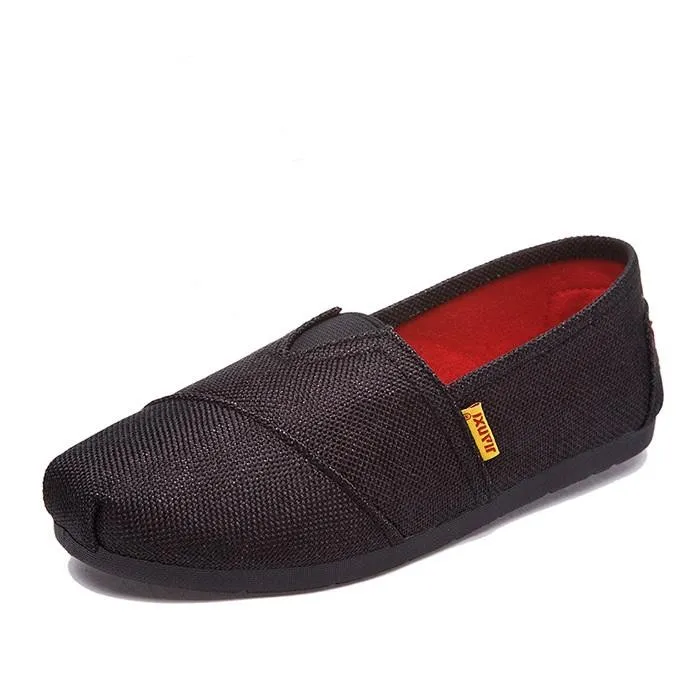 Deep Gray Daily Spring/Fall Flat Heel Braided Canvas Flats