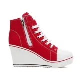 Women Korean Style Canvas Wedge Heel Casual Big Size Shoes