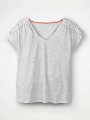 Short Sleeve Plain Casual V Neck Shirts & Tops