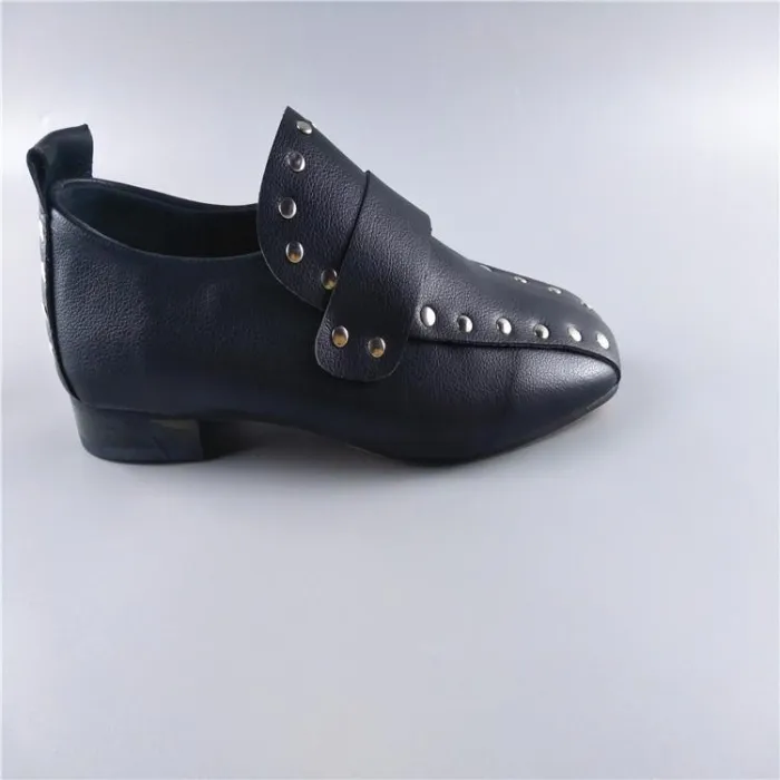 Women Chunky Heel Artificial Leather Rivet Spring/Fall Loafers