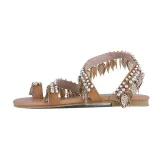Light Brown Artificial Pu Flat Heel Holiday Sandals