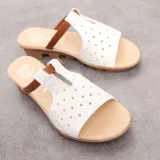 Women Summer Beach Wedge Heel Star Hollow-Out Slippers