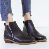 Women Ankle Boots Casual Chic Zipper Boots Artificial Leather Leopard Booties