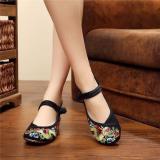 Colorful Vintage National Wind Chinese Embroidered Dragon Mary Janes Flat Shoes