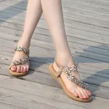 Rhinestone Clip Toe Bohemia Sandals