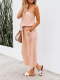 Casual Off Shoulder Cotton-Blend One-Pieces