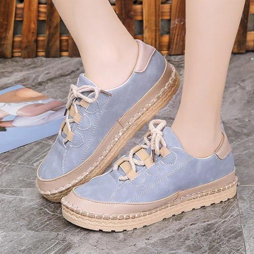 Women Flocking Sneakers Casual Comfort Lace Up Shoes