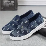 Women Flat Denim Loafers Casual Slip On Shoes