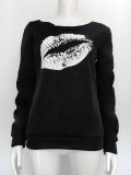 Red Printed Polyester Long Sleeve T-Shirt