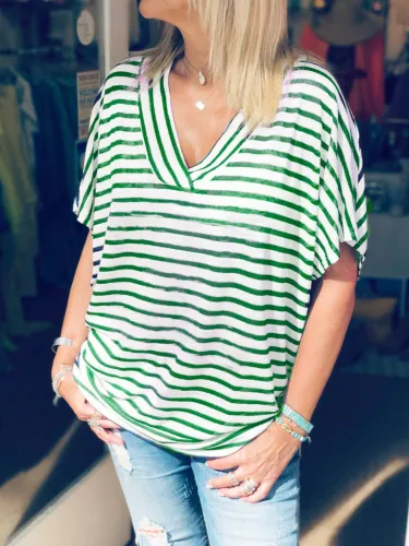 Casual Cotton-Blend Plain Shirts & Tops