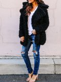Long Sleeve Fluffy Casual Solid Quilted Coat