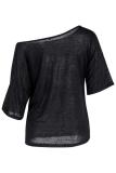 One Shoulder Plain T-Shirts