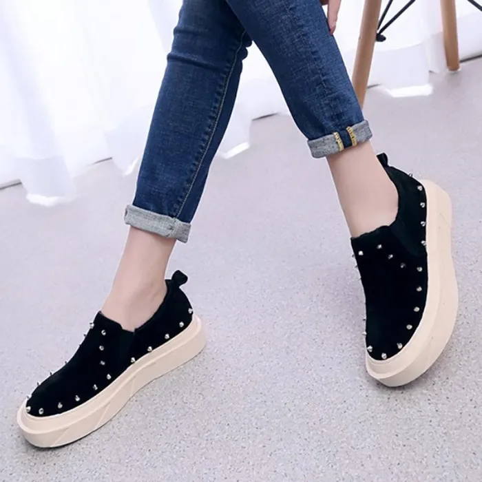 Women Artificial Suede Loafers Casual Comfort Flat Shoes