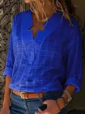 Elegant V Neck Paneled Blouse