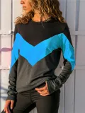 Polyester Casual Paneled Crew Neck T-Shirt