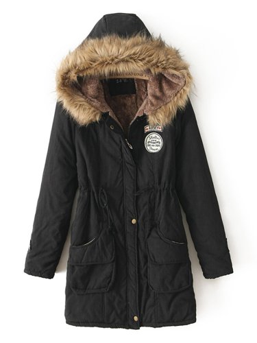 Fleece-lined Long Sleeve Casual Hoodie Pockets Coat