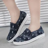 Women Flat Denim Loafers Casual Slip On Shoes