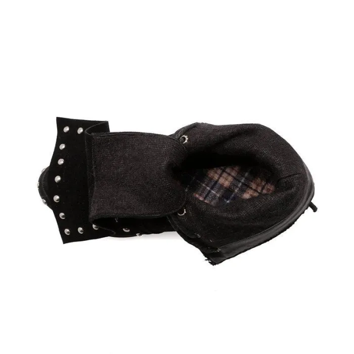 Women Vintage Booties Casual Plus Size Slip On Shoes