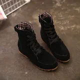 Round Toe Women Ankle Lace-Up Boots
