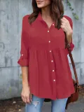 Polyester Shawl Collar Casual Shirts