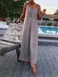 Casual Round Neck Sleeveless One-Pieces