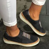 All Season Pu Flat Heel Sneakers
