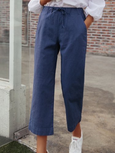 Plus Size Women Plain Casual Pants