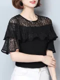 White Shift Paneled Casual Top