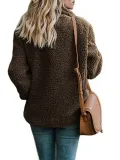 Women Sherpa Coat Fluffy Jacket Buttoned Teddy Bear Coats