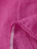 V Neck Long Sleeve Linen Solid Blouses