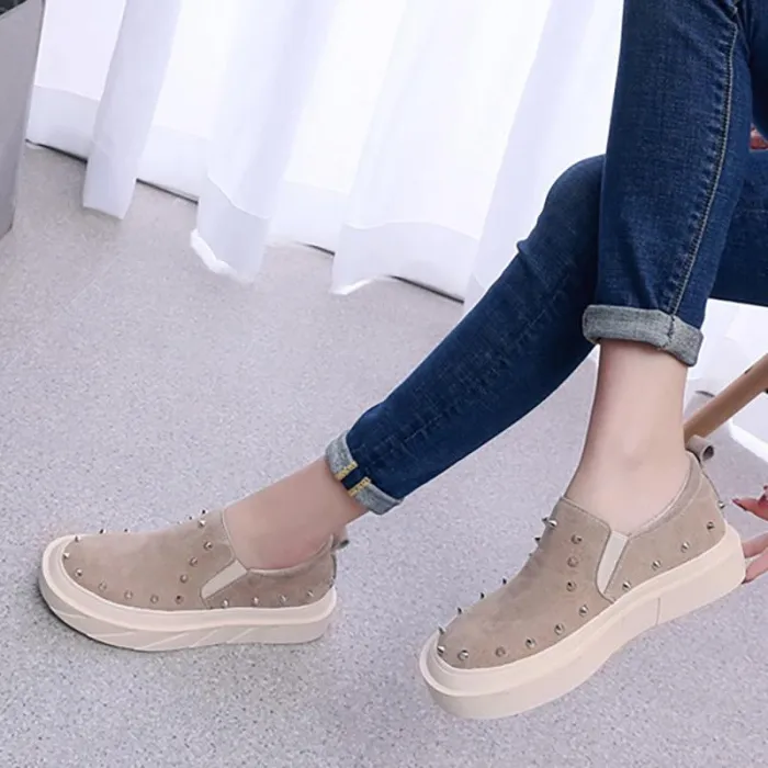Women Artificial Suede Loafers Casual Comfort Flat Shoes