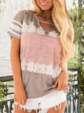 Plain Casual V Neck Shirts & Tops
