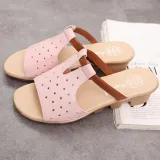 Women Summer Beach Wedge Heel Star Hollow-Out Slippers