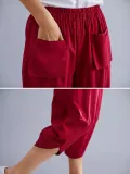 Plus Size Women Plain Casual Pants