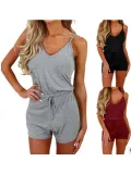 Size S-5XL Drawstring Sexy V Neck Rompers
