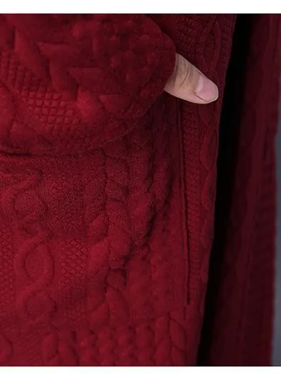 Thickened Long Sleeve Jacket Long Cardigan