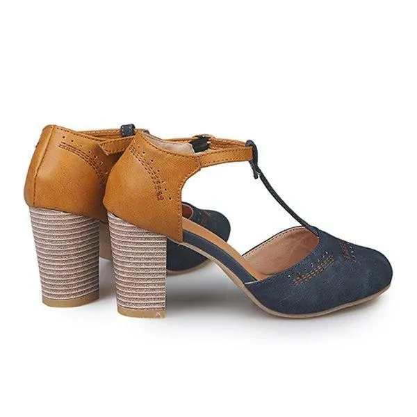 Summer Adjustable Buckle Chunky Heel Shoes