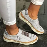 All Season Pu Flat Heel Sneakers