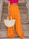 Cotton casual loose wide leg pants