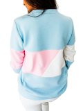 Casual Polyester Color-block Solid Sweatshirt
