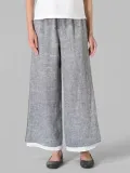 Solid Casual Loose Leg Pants