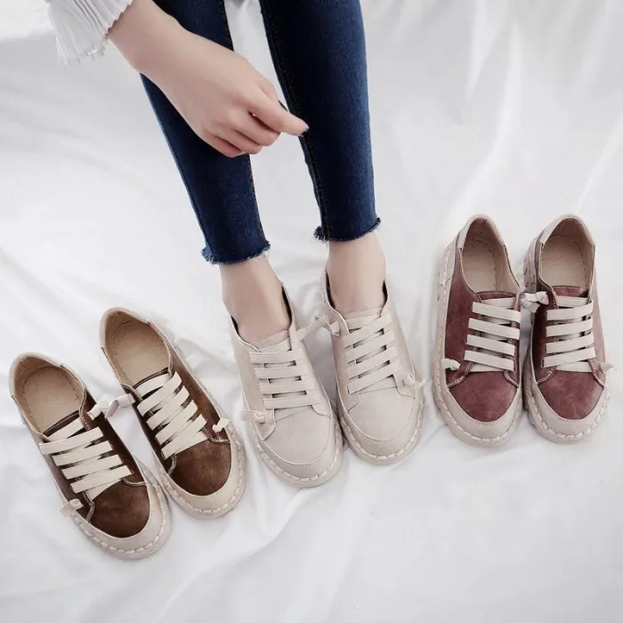 Women Spring/Fall Lace-up Daily PU Loafers