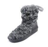 Women Braided Platform Knitted Fabric Winter Back Lace-up Daily Boots