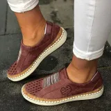 All Season Pu Flat Heel Sneakers